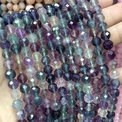 6 8 10MM Natural Faceted Stone Purple Fluorite Round Spacer Beads For Jewelry Making DIY Bracelet Earrings Accessories 7.5'