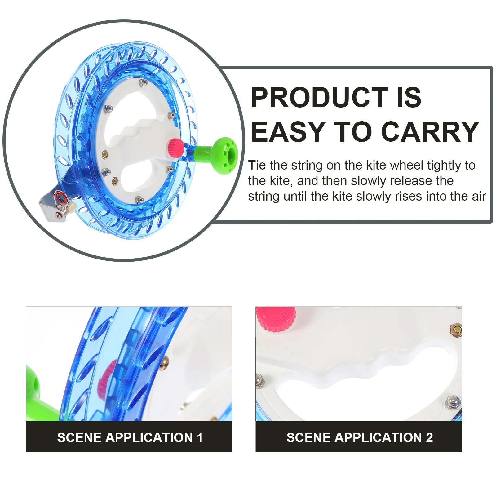Enrollador de cuerdas para cometas, portátil, ligero, fácil de llevar, accesorio de tienda para niños, adultos, principiantes, profesionales, cometa feliz