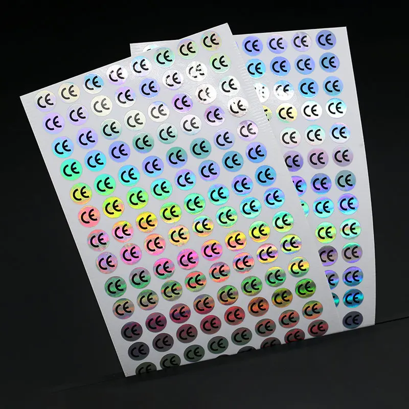 200pcs holographic sticker CE Transparent label sticker diameter 10mm gradient color waterproof suitable for electronic products