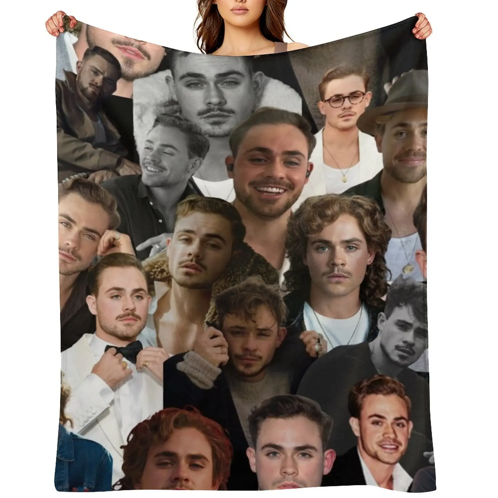 

Dacre Montgomery photo collage Throw Blanket for winter Hairys Bed linens Stuffeds Blankets