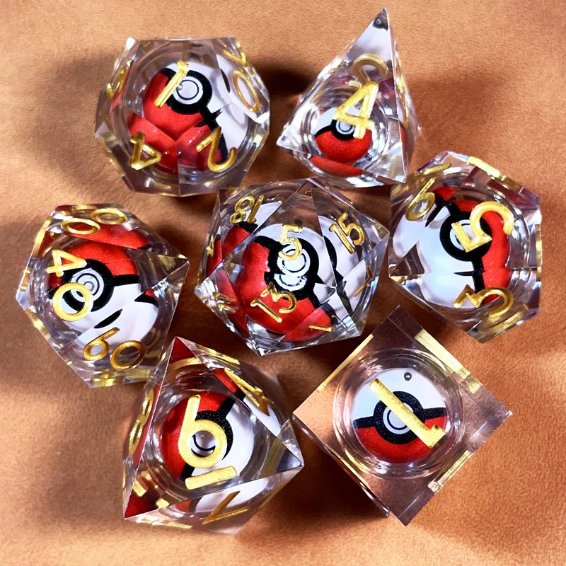 

Набор кубиков DND с вращающимся сердечником «Драковый глаз», 7 предметов многогранных светло-фиолетовых кубиков для подземелий и драконов, для настольных игр в ролевых играх