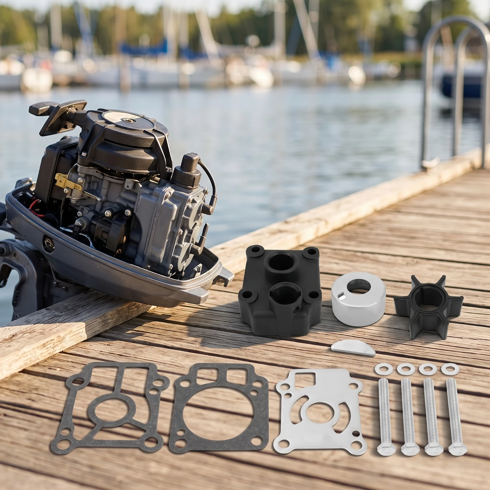 Outboard Cooling Pump Repair Kit 2 Stroke Outboard Cooling Pump Kit with Housing Replacement Original Equipment Manufacturer