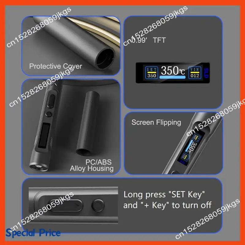 

ABIY T65-SP Smart Electric Soldering Iron PD+DC 90W Power Rapid Heating 150-450℃ Adjstable Temperature Voltage Welding Iron