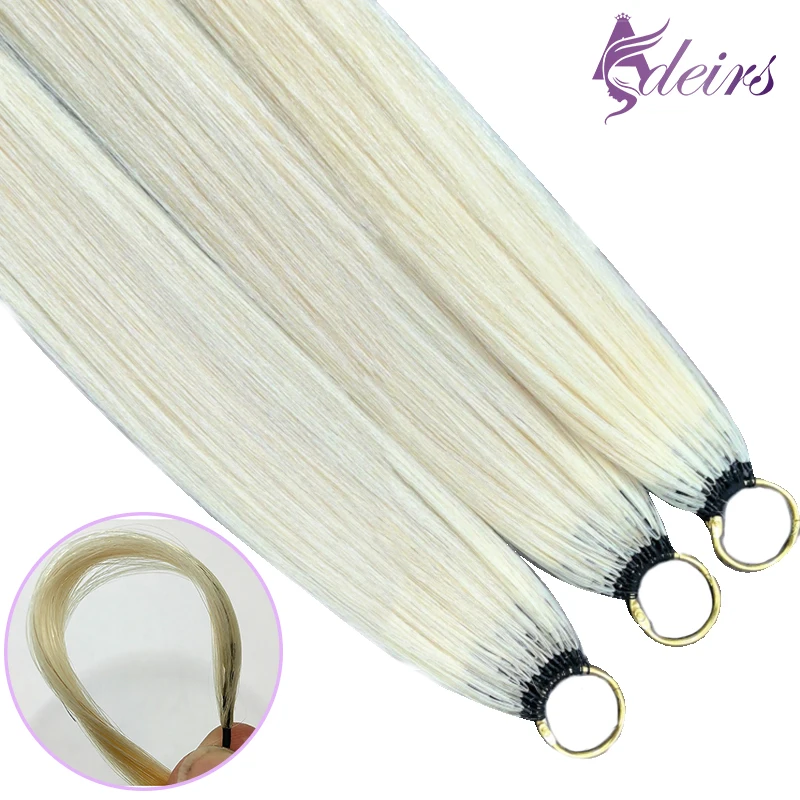 

ADEIRS High quality Feather New hair extensions Straight Natural Real Human Microring Hair Extensions Brown Blonde End Thickenin