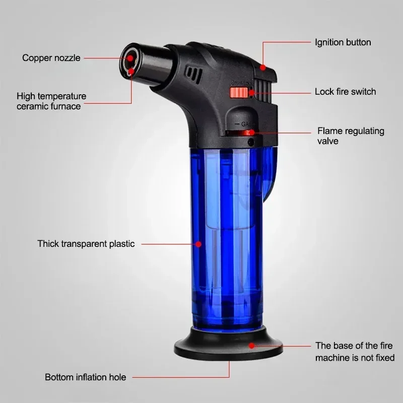 Windproof Turbo Gas Lighters Refillable Adjustable Flame Lighter Butane Jet Torch Lighter BBQ Ignition Tools Smoking Accessories