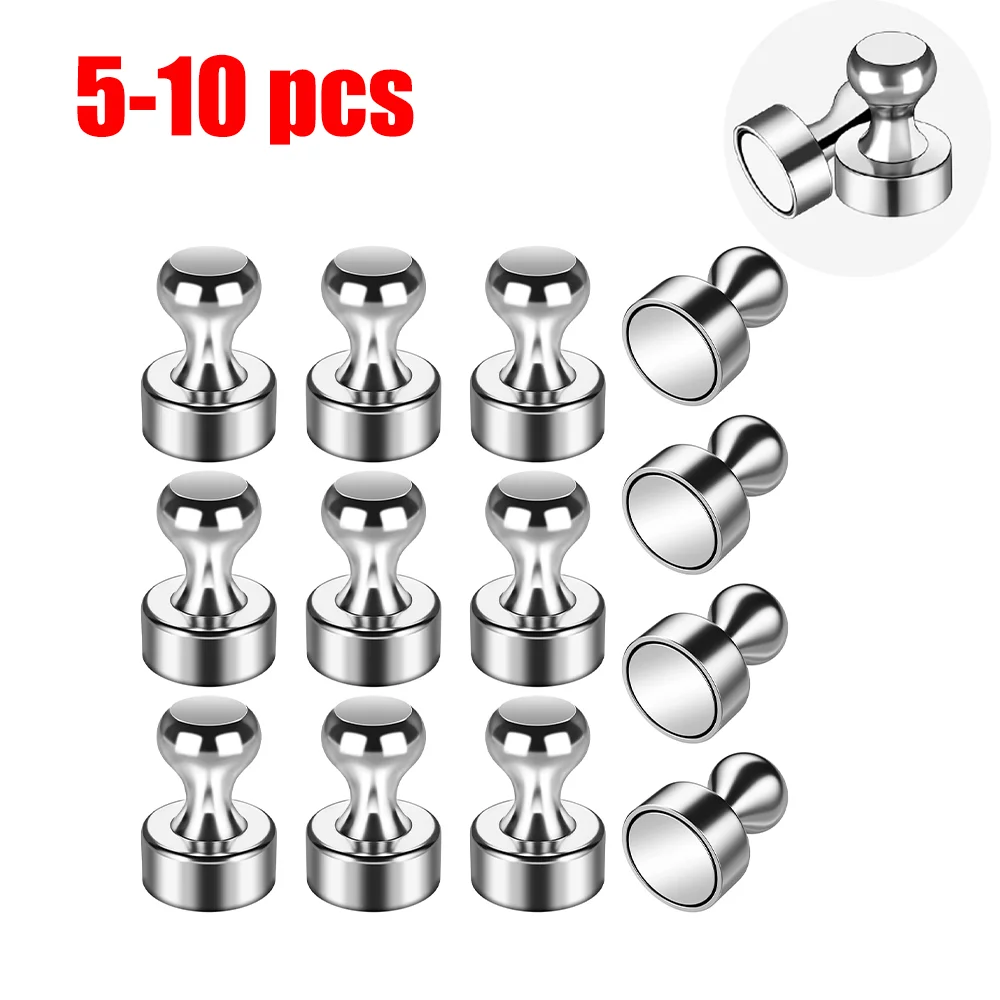 

5/10 Pcs/Lot Super Strong Neodymium Magnet Refrigerator Magnet Magnetic Push Pins Sucker Thumbtack Magnet PushPin for Whiteboard