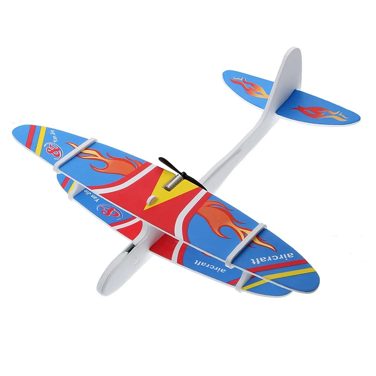 10 pçs crianças diy biplano planador epp espuma mão jogando aeronaves recarregável modelo elétrico brinquedos alimentado avião voador