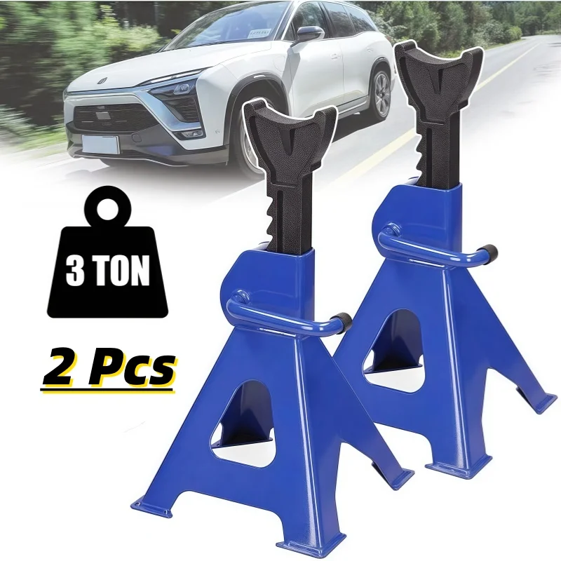 BRIEFNESS Achsstütze 3 Tonnen für Auto, Transporter, 4x4, Wohnwagen. Robuste Stahlkonstruktion, verstellbare Höhe 29-43cm. Garage Werkstatt Ausrüstung. Paar Stützböcke.