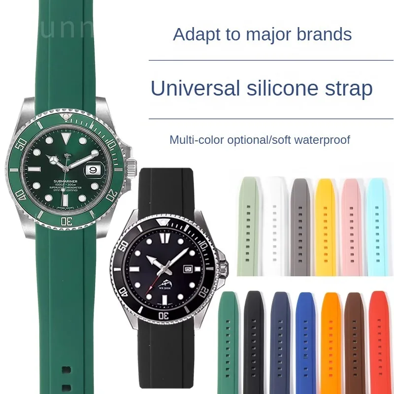 For Casio Rolex Water Arc Interfaceghost Rossini Timex Tudor Omega Swatch Silicone 22 20mm Men Women Multicolor Watch Strap