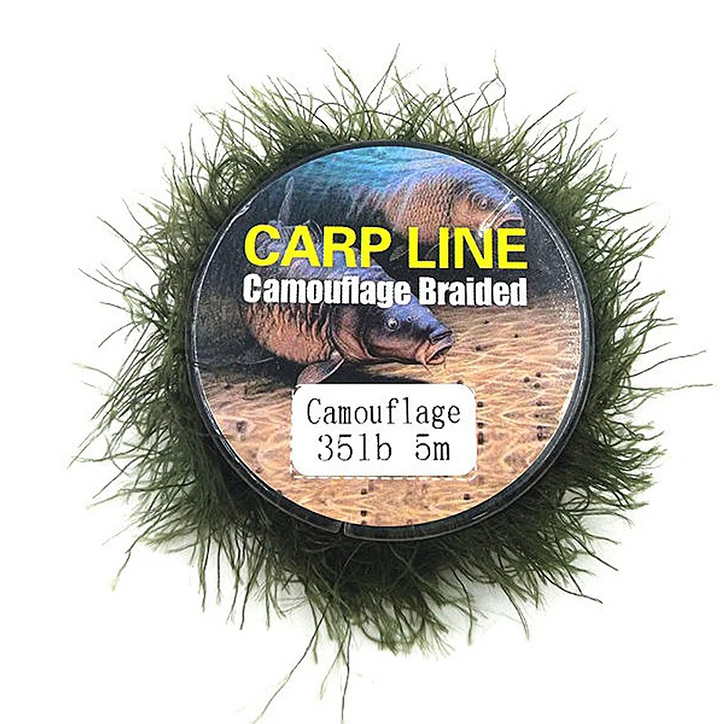 TAKEDO 5M Disguising Seagrass PE Braid Line Weeds Carp Line Lead Core Camouflage Fishing Line For Carp Fishing