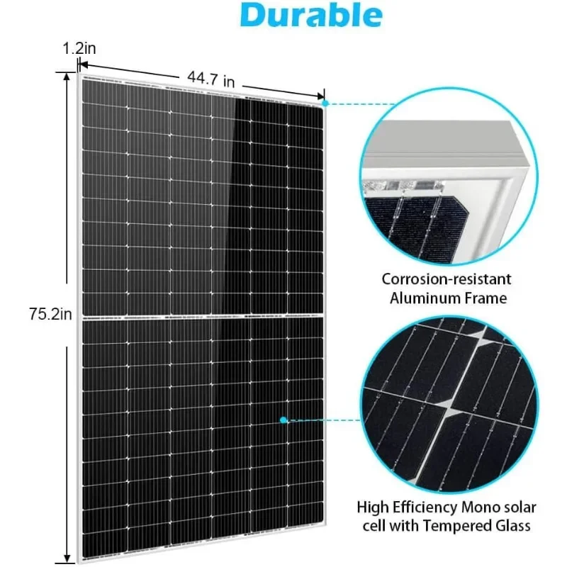 لوحة شمسية 450 وات 11BB - 12 فولت/24 فولت/36 فولت/48 فولت لشحن بطارية RV #3