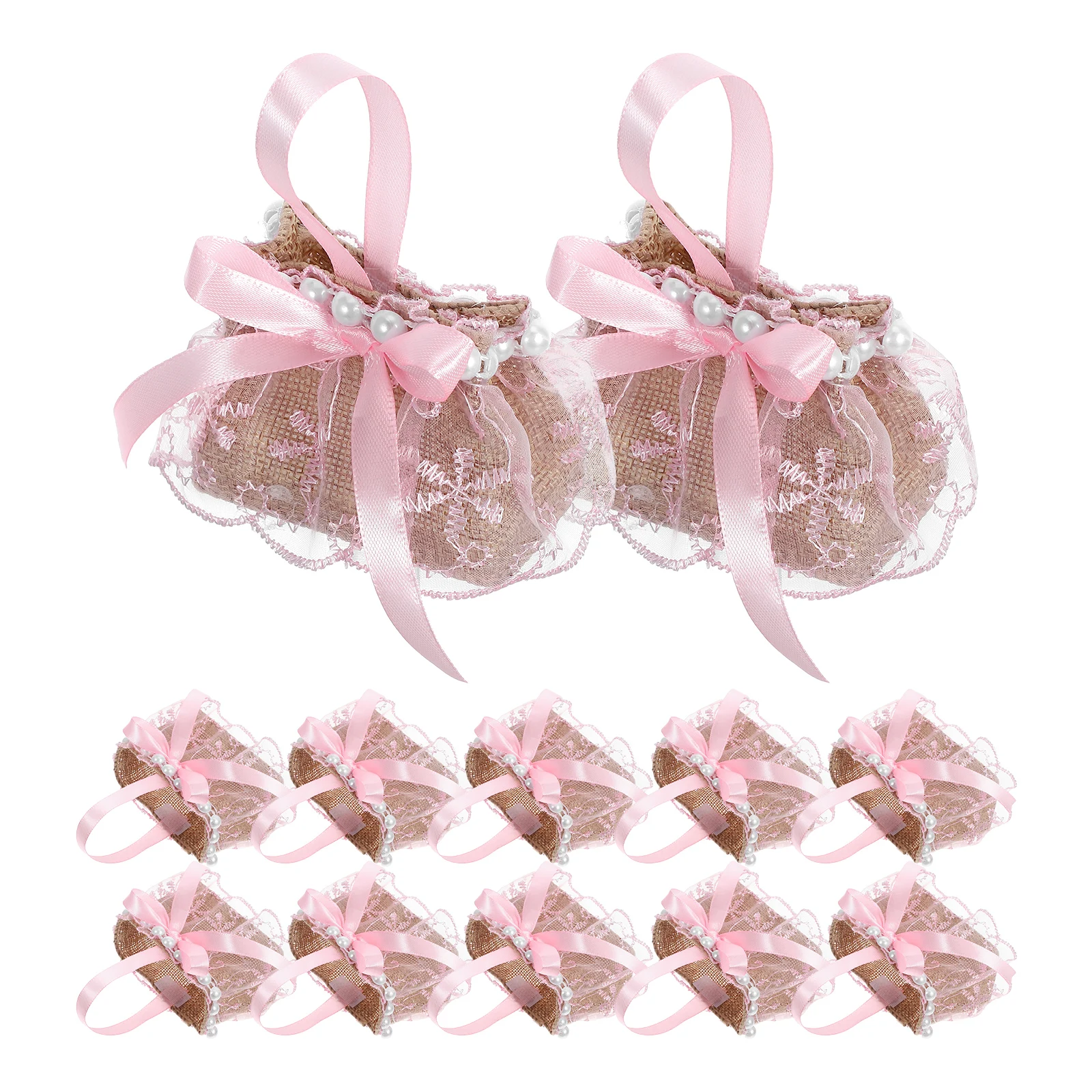 

12Pcs European Style Candy Basket Elegant Pearl Lace Trim Wedding Favor Box for Bridal Shower Birthday Party Decor