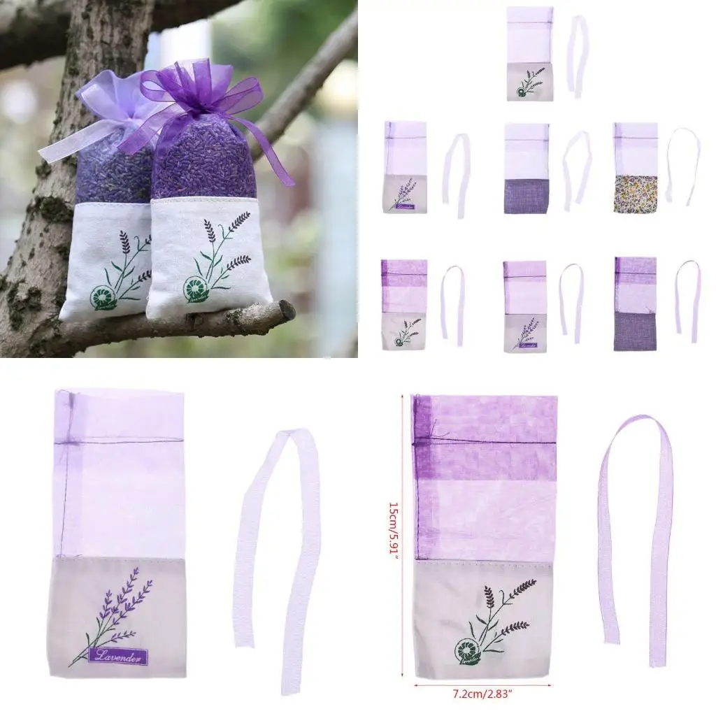 

Lavender Sachet Empty Bag Mesh Stitching Beam Pocket For Storage Dry Flowers See high quality
