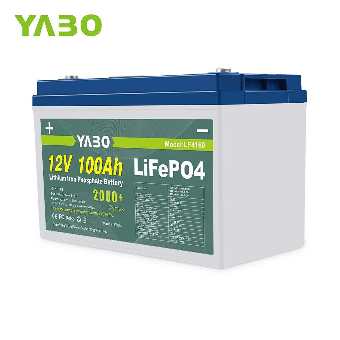 YABO LiFePO4 Battery for 12V 24V 36V 48V 24Ah 36Ah 50Ah 60Ah 100Ah 150Ah 200Ah 300Ah Deep Cycle Lithium Ion Battery 12V