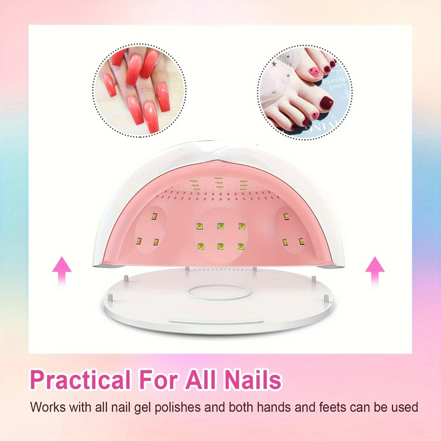 Lampe à ongles LED/UV Joytii 82W à séchage rapide de qualité professionnelle pour salon - Lampe UV portable haute puissance pour ongles en gel rapides et impeccables