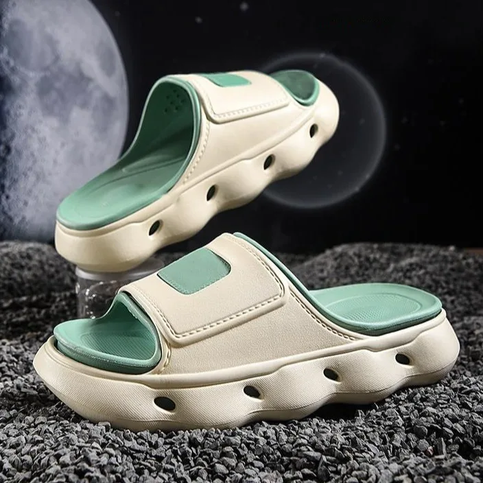 

Cloud-Like EVA Slides for Men - Ultra Soft Thick Sole Non-Slip Sandals, Breathable Unisex Flip Flops, Anti-Odor Sport Slippers