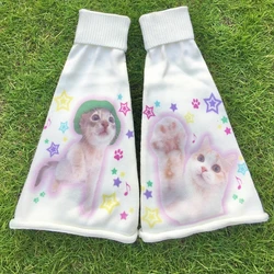 Kawaii Leg Warmers Cat Cartoon Pile Socks Lolita Cute Knitted Leg Cover Y2k Star Japanese JK Accessories Leg Sock Cosplay