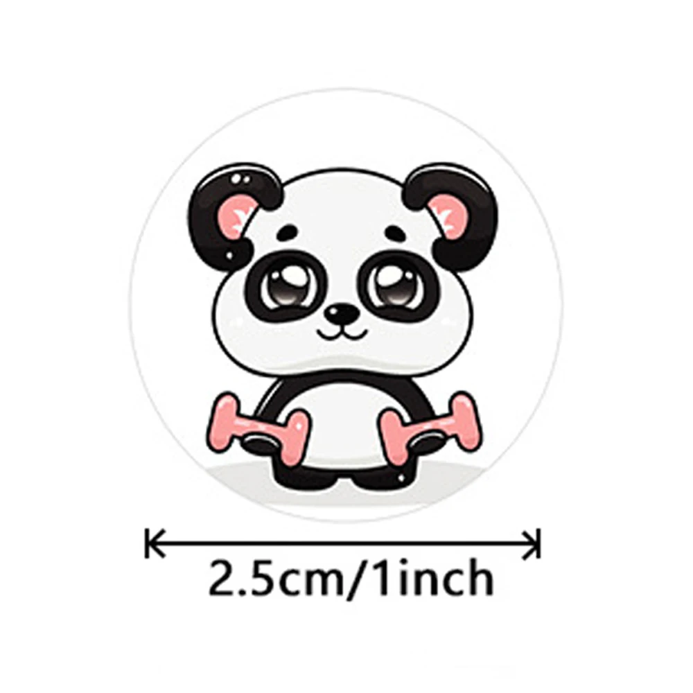 500pcs Cute Cartoon Panda Stickers 1inch Reward Sticker for Kids Gift Wrapping Decor Envelope Sealing Labels Stationery Stickers