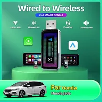 2in1 Mini Box Wireless Carplay Android Auto Box Adapter Plug&Play Wired to Wireless Wifi BT Dongle OTA Upgrade For Honda Jade