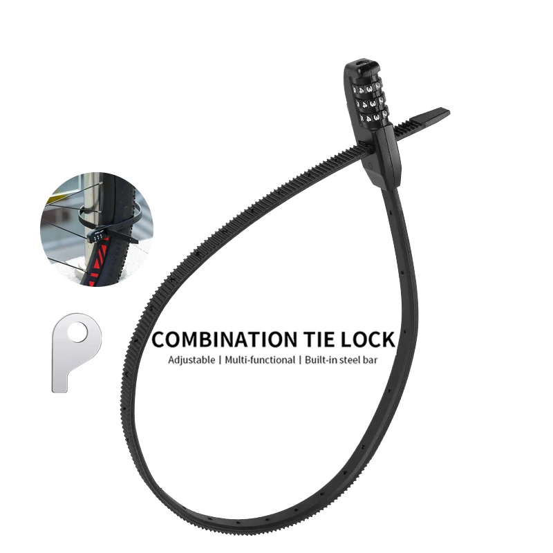 Portable Multi-Purpose Zip-Tie Password Locks Motorcycle Helmet Lock Mountain Bike Cable Ties Locks Bicycle Lock