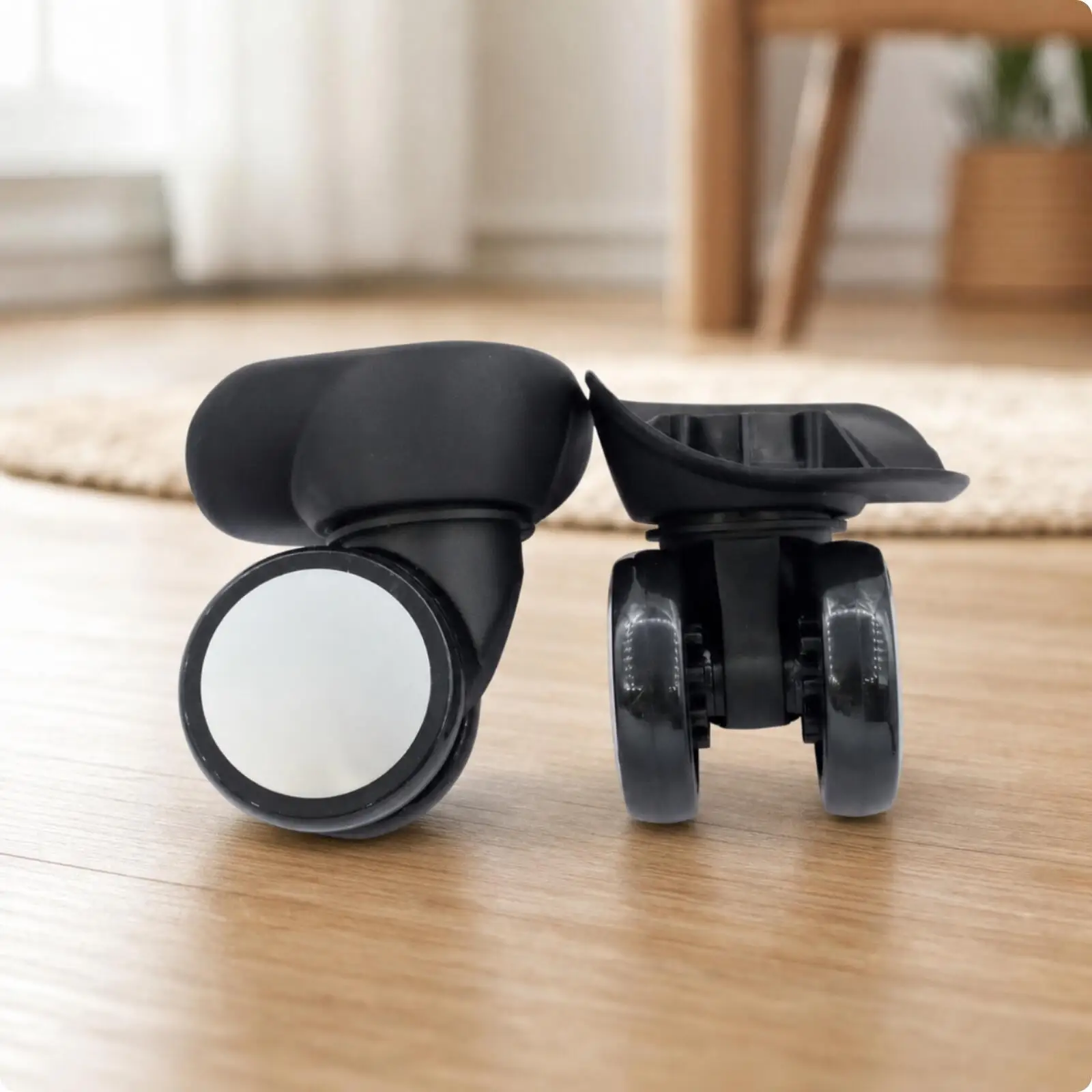 Luggage Trolley Caster Wheel Replacement TPE Double Wheel Swivel Design for Suitcase Bag Repair Hardware Durable Smooth Rolling