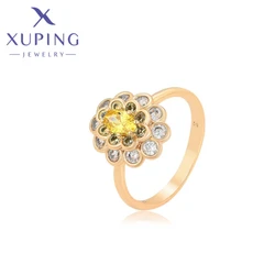 Xuping Jewelry New Arrival Trendy Exquisite Simple Zircon Gold Color Rings for Women Wedding Birthday Girl Party Gift X000448838