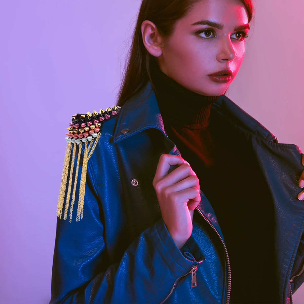 

2Pcs Chest Pin Epaulets Tassel Chain Shoulder Board Badge Costume Uniform Accessories High Quality Alloy Corrosion Resistant