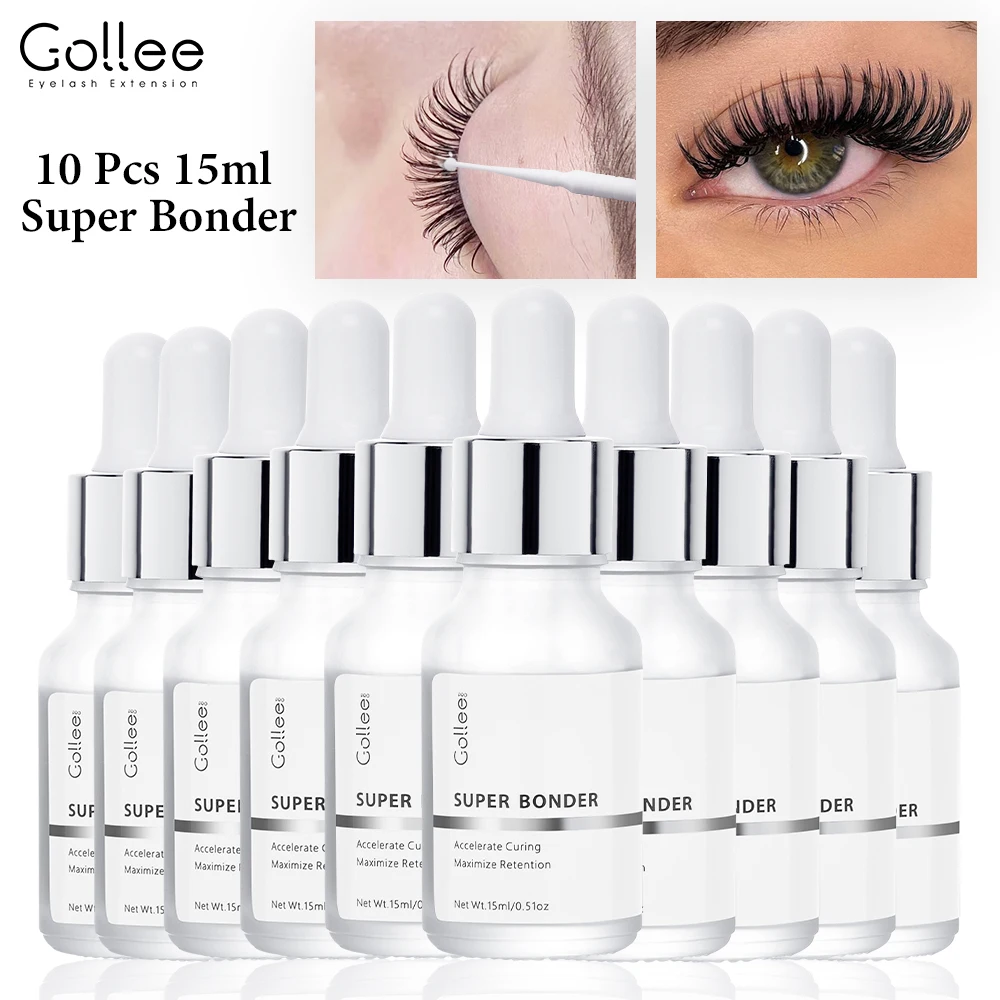 

Gollee 15ML Super Bonder for Lash Extension Increased Durability Help Eyelashes Bonder Accelerate Curing Lasting Adhesive Tools