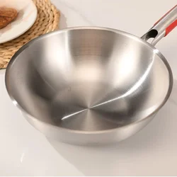 304 stainless steel wok with cover non-stick skillet frying pan Multifunctional frying pan induction cooker Gas stove universal