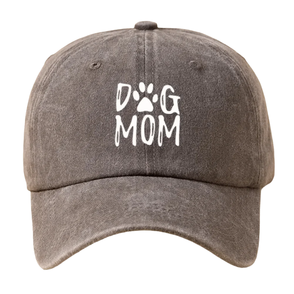 

Vintage Adjustable Baseball Hat Printed Dog Mom Pattern Duckbill Cap Spring Summer Sunshade Cap Dog Lover's Gift