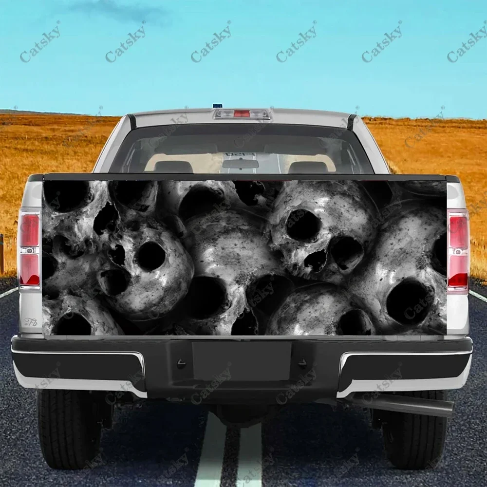 

Skull Truck Tailgate Sticker Decal Wrap Vinyl High-Definition Print Graphic Suitable for Pickup Trucks Weatherproof