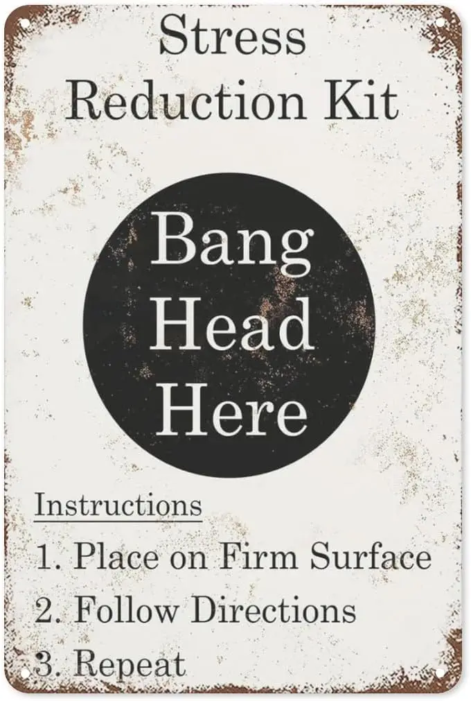 Vintage Metal Tin Sign, Bang Head Here Wall Art Decor, Stress Reduction Something Different Wholesale Bang Head Poster for  sign