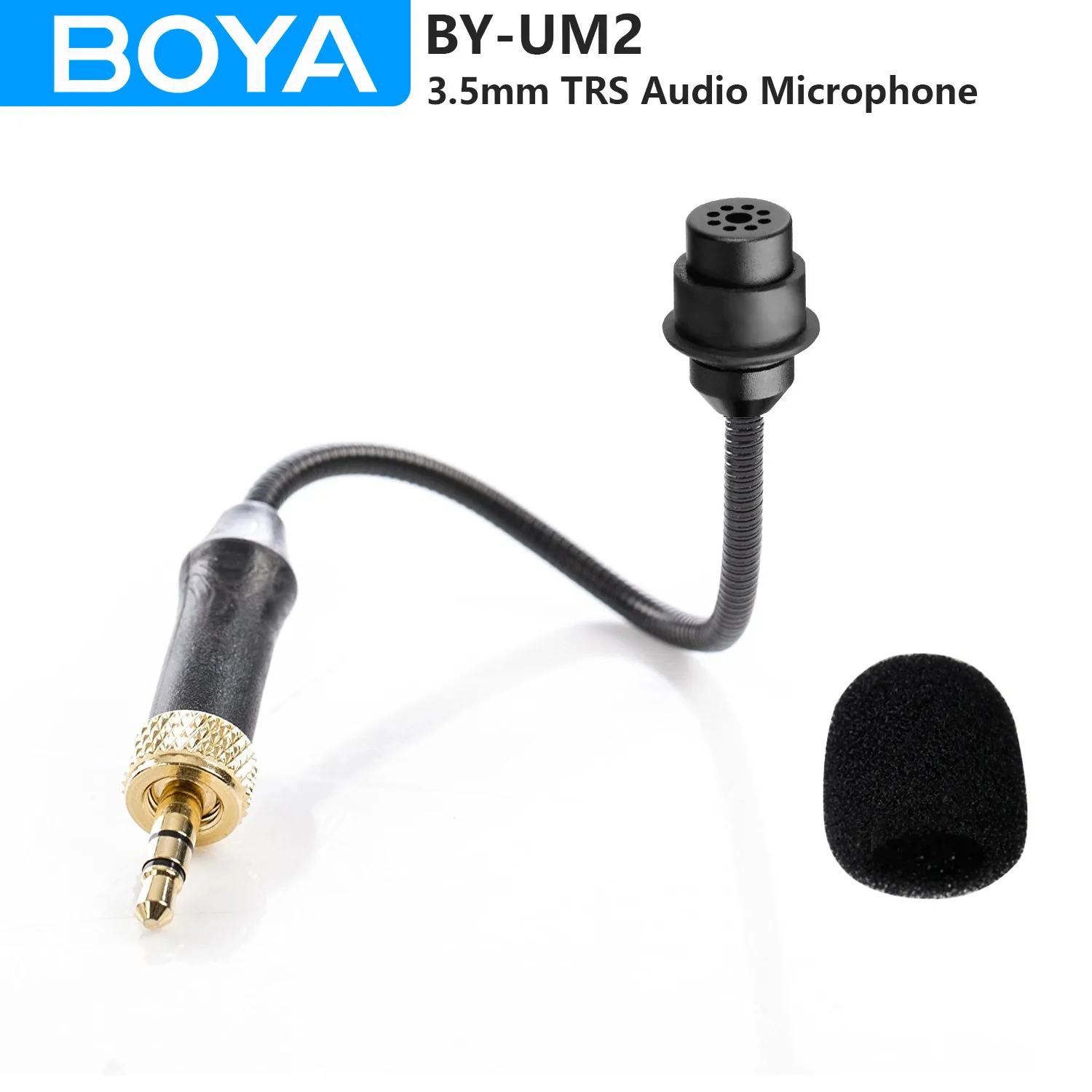 

BOYA BY-UM2 3.5mm TRS Locking-Type Gooseneck Omnidirectional Flexible Audio Microphone for Wireless Lavalier Microphone System