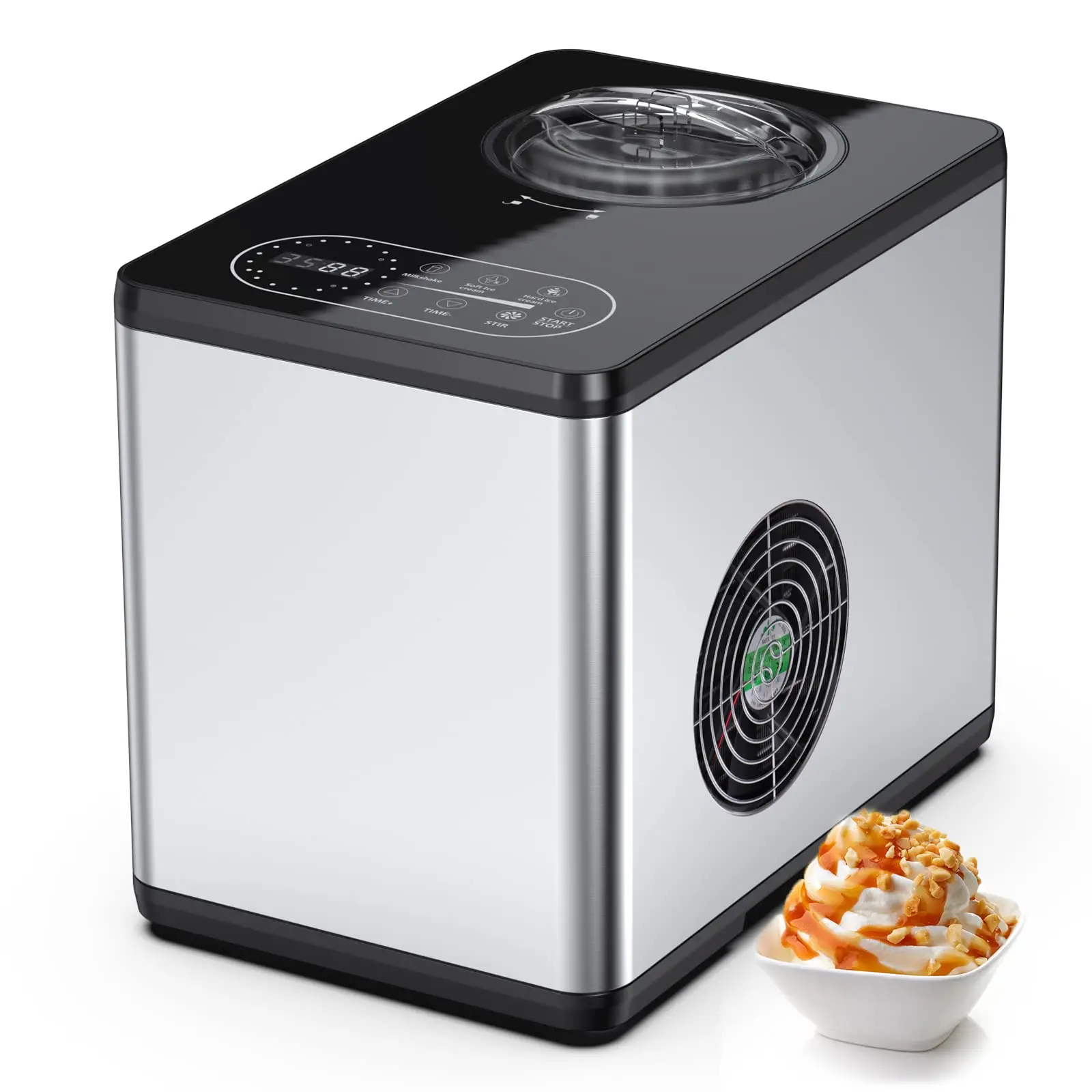 

Automatic Portable Mini Rolled Ice Cream Maker Home Fruit Soft Ice Cream Maker With LCD Display Timer