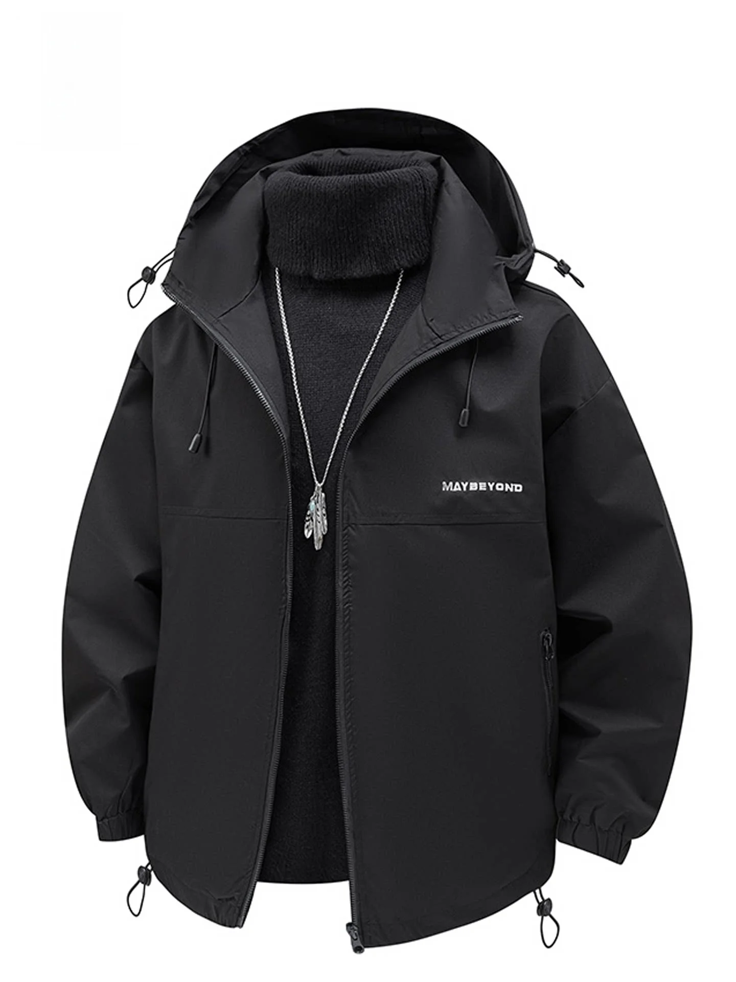 

Nainiu Casual Style Men's Jacket 2026 New Anti-Wrinkle Wear-Resistant Spring Loose Hooded Versatile Outerwear Pure Color