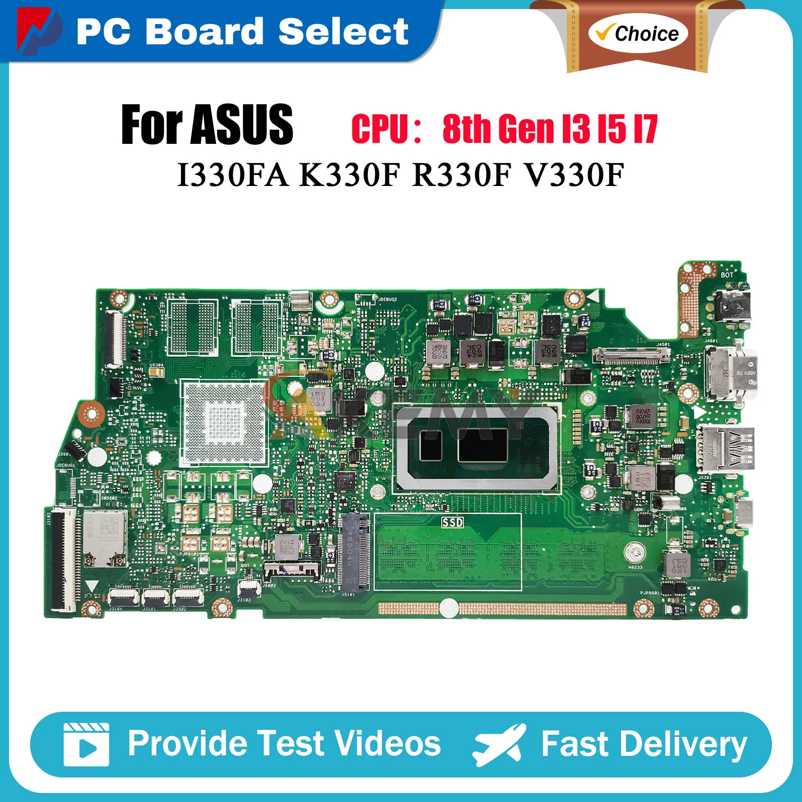 

X330FA Laptop Motherboard For ASUS VivoBook I330FA V330F X330F R330F K330F X330FL S330F X330FN Mainboard With I3 I5 I7 CPU stk