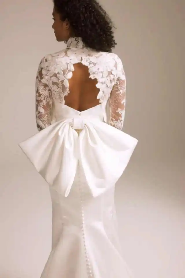 Elegant Mermaid Wedding Dresses With Lace Jacket Bridal Gowns Big Bow Vestidos De Gala Customized