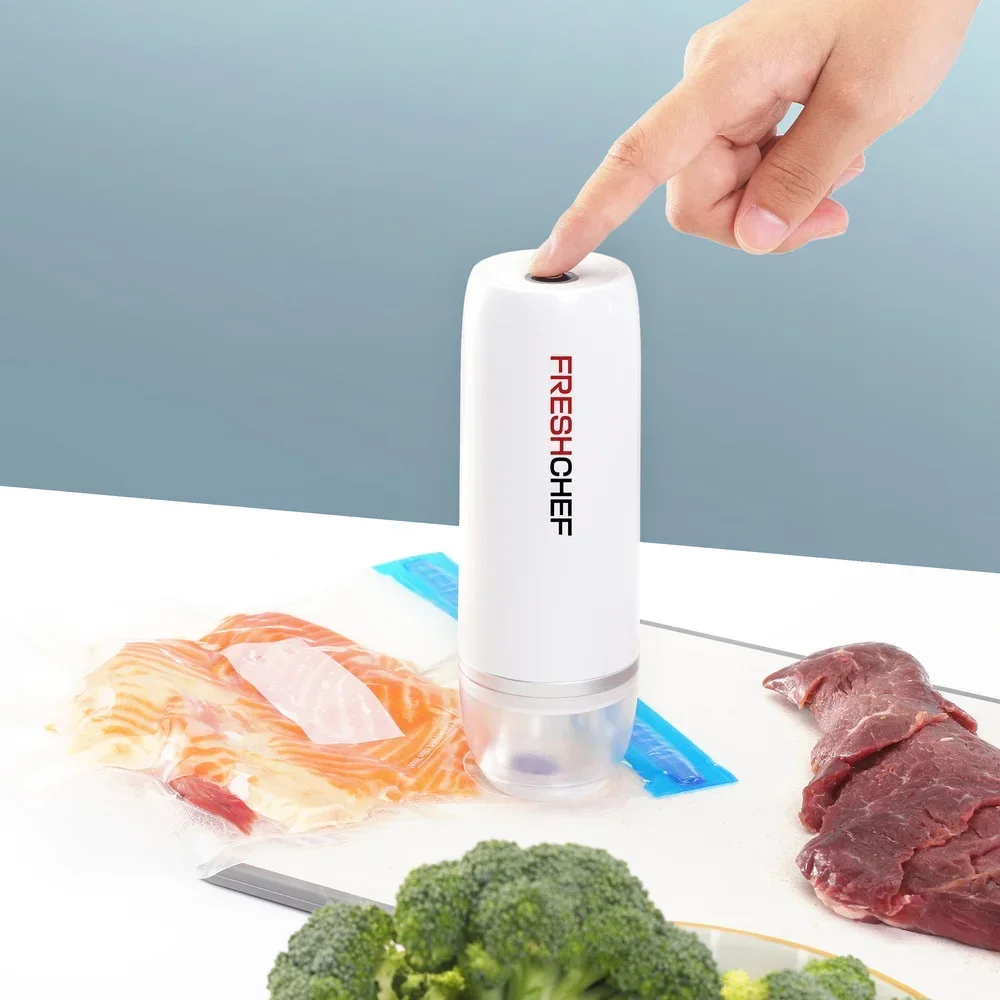 2023 New Mini Handheld Vaccum Food Sealer Pump Automatic Stop Portable Vacuum Sealing Machine USB Rechargeable