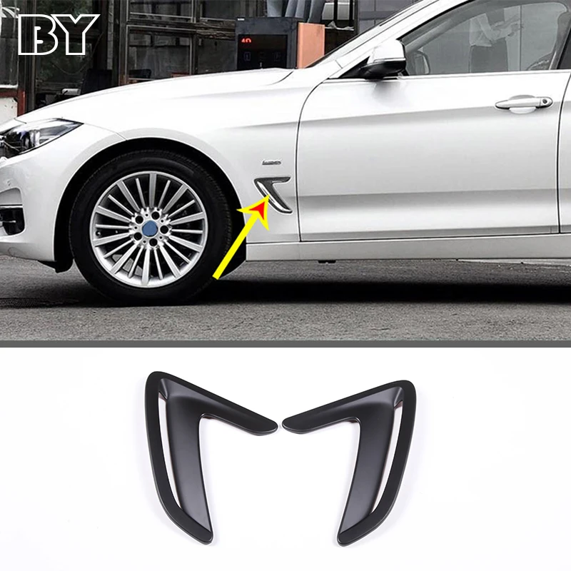 

2Pcs ABS Car Front Fender Side Air Vent Cover Trim Car-styling For BMW 3 Series GT F34 2013-2017 Shark Gills Side Vent Sticker