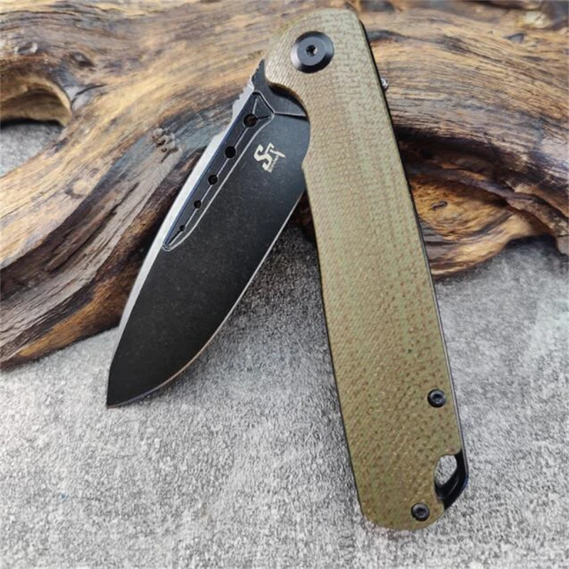 Eafengrow Sitivien ST131 Real D2 Blade G10/Micarta Flipper Utility Outdoor EDC Camping Hunting Pocket Folding Knife - view 5