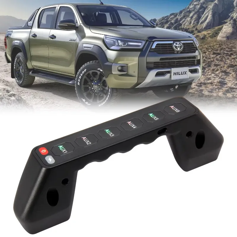 New 12V 24V 6-group wireless grip switch panel IP65 waterproof 80A die-cast aluminum for Hilux RHD LHD a column