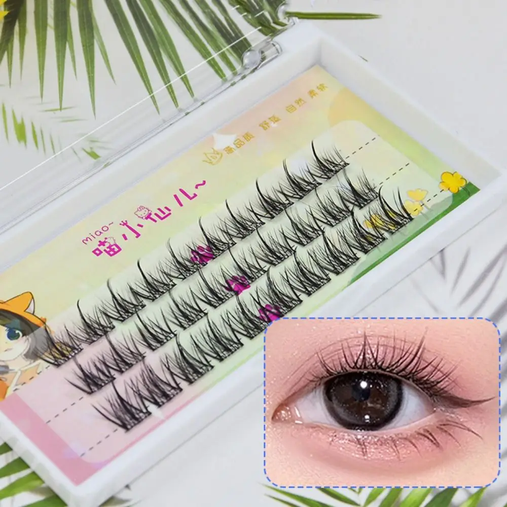 30/50 مجموعات الرموش العنقودية الفردية لتقوم بها بنفسك ماكياج رقيق الرموش الصناعية طويلة الأمد جلدة تمديد
