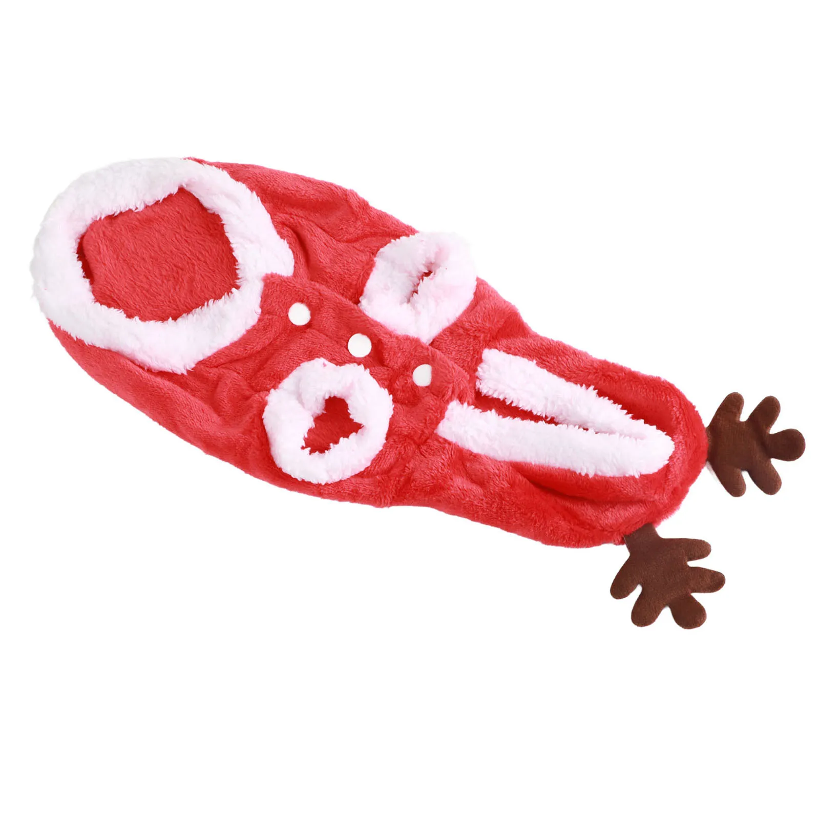 Vêtements de noël pour animaux de compagnie, flanelle, boutons à pression, fermeture à capuche, manteau de Costume pour chien, chat, chiot, Chinchillas, lapins, M, 1 pièce