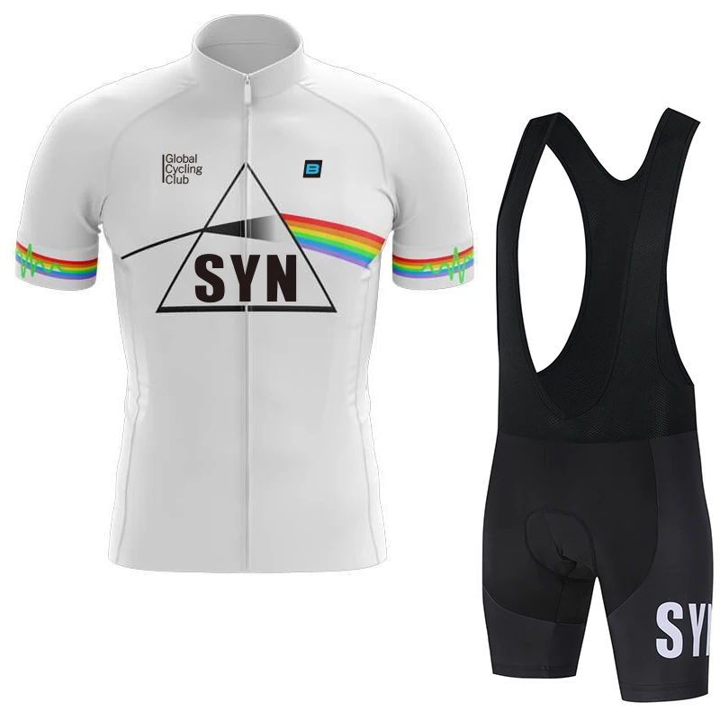 

SYN cycling suit set men's cycling sportswear summer road cycling jersey sponge cushion cycling bib polyester fiber sportswear