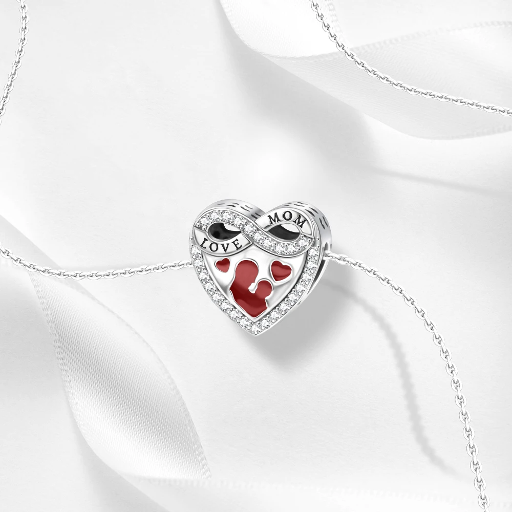 Ahthen 925 فضة رائجة البيع الخرز الأم والطفل سحر صالح ثعبان سلسلة أساور القلائد للنساء صنع المجوهرات