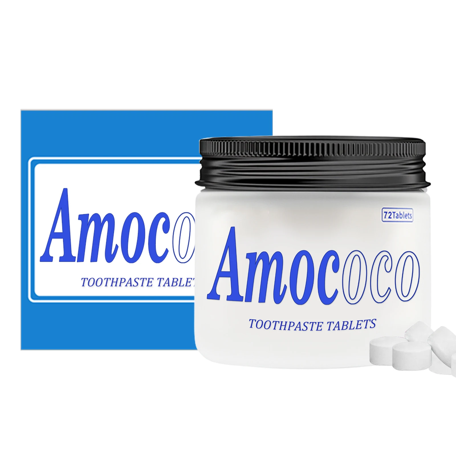 Amococo 2pcs Toothpaste Tablets Cool Peppermint Flavor Toothpaste Tabs Travel Size Portable Solid Toothpaste Oral Care Tablets Daily Use