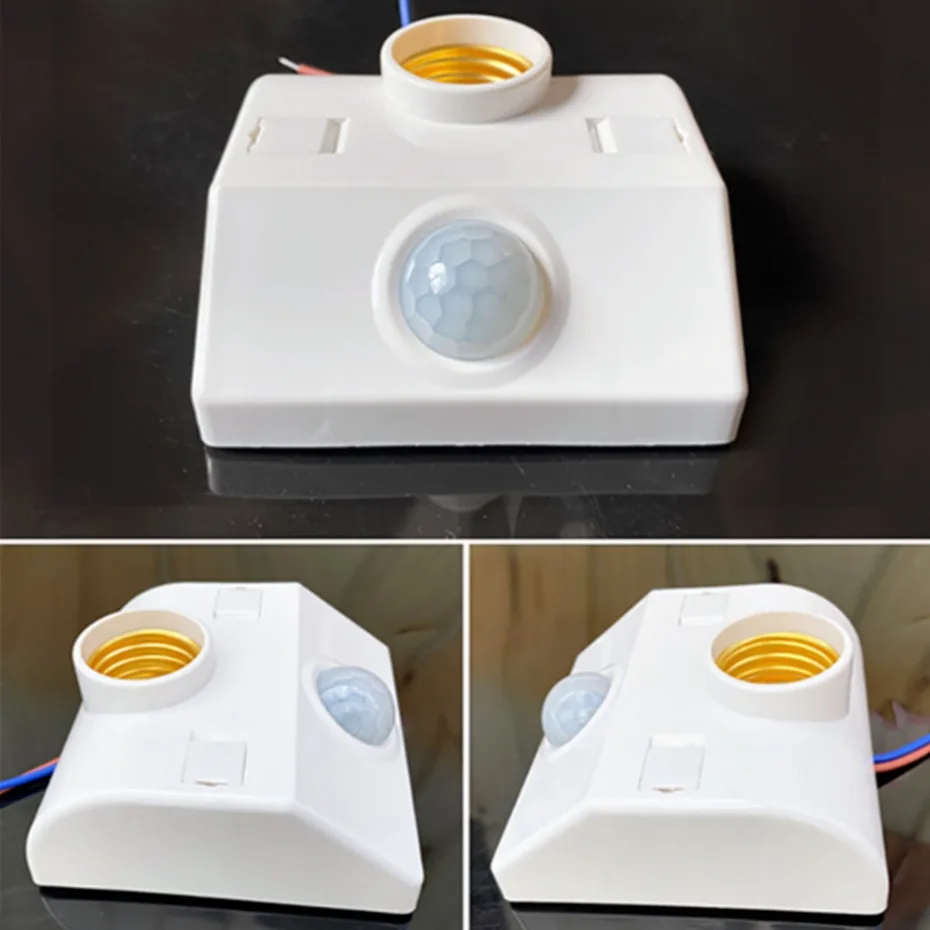 UooKzz E27 LED 220V 110V Interface PIR Motion Sensor Switch Human Body Sensor Lamp Holder for Home Lighting Corridor Stairs Room