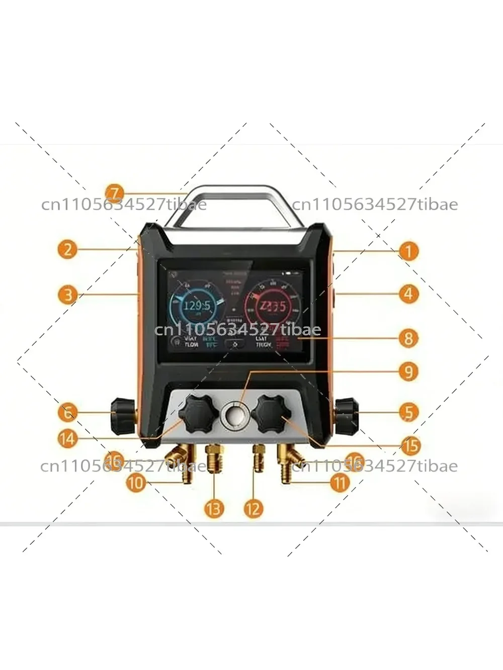 MS-4000 Smart HVAC Digital Manifold Meter Four-way Valve with Micron Meter Transmitter for Air Conditioning Accessories