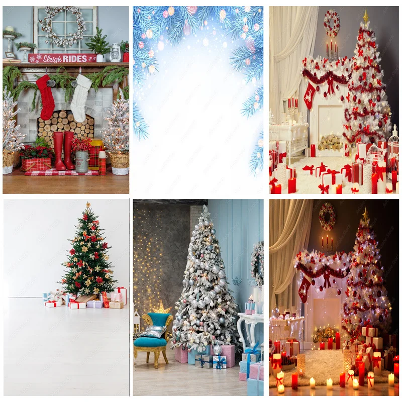 

SHUOZHIKE Christmas Theme Photography Background Snowman Christmas tree Backdrops For Photo Studio Props 211114 SDSD-09