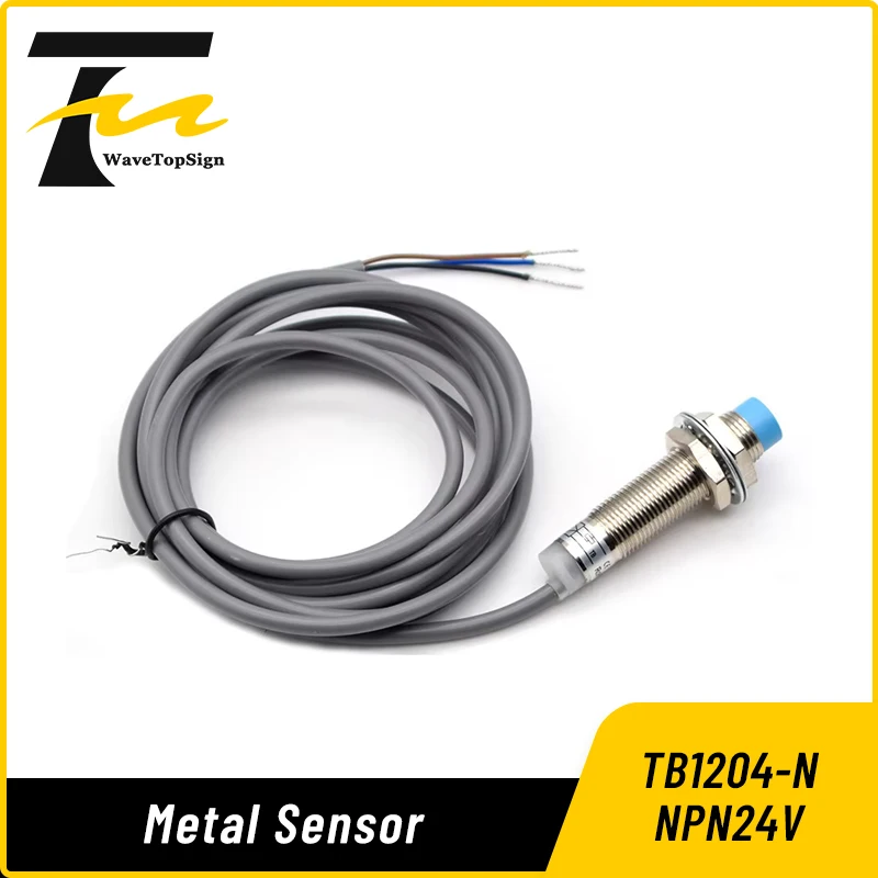 

12 мм бесконтактный переключатель, металлический датчик TB1204-N, трехпроводной NPN24V, нормально открытый, водонепроницаемый ременный экран